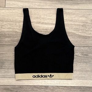 NWT Adidas Black and Beige Ribbed Brami Top Size Large